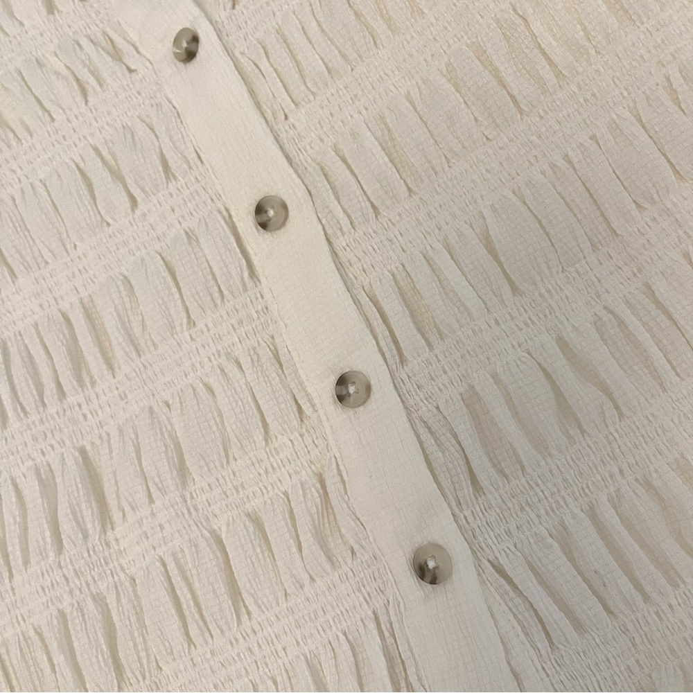 Anthropologie White Ruffled Button-Front Blouse - Picture 10 of 15